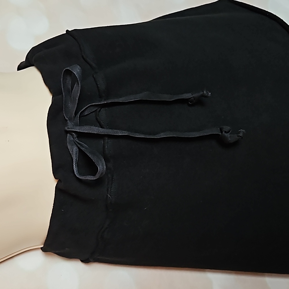 Michael Stars | Black Sweatshirt Knit Drawstring Mini Skirt